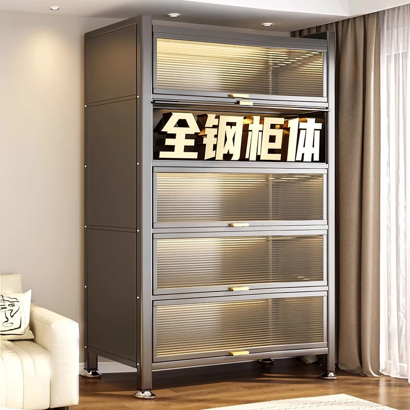 【层高加高款】厨房上翻门置物架落地多层储物柜多功能橱柜落地式厚