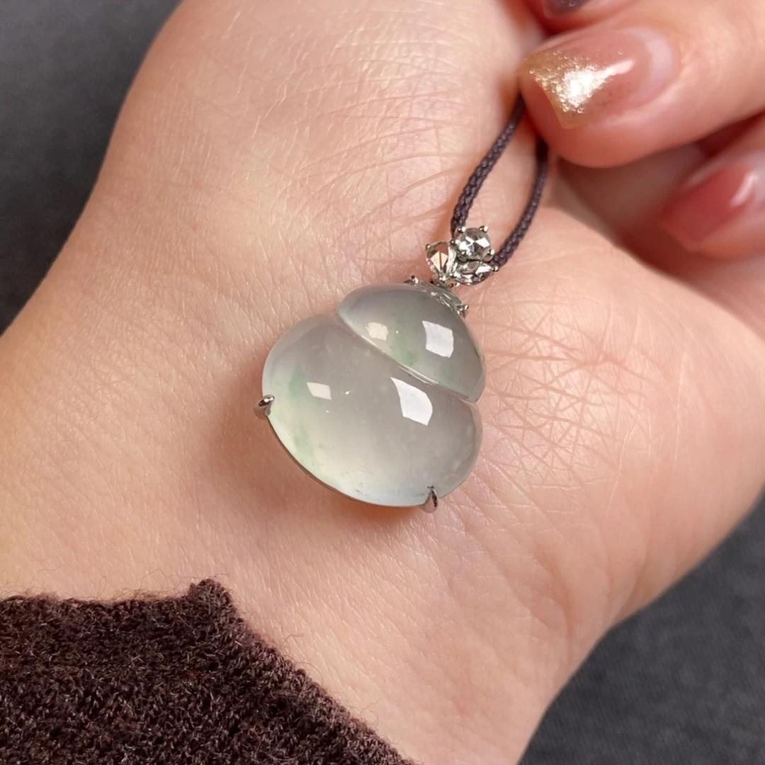 翡翠颈饰18K金镶嵌16.2-15.9