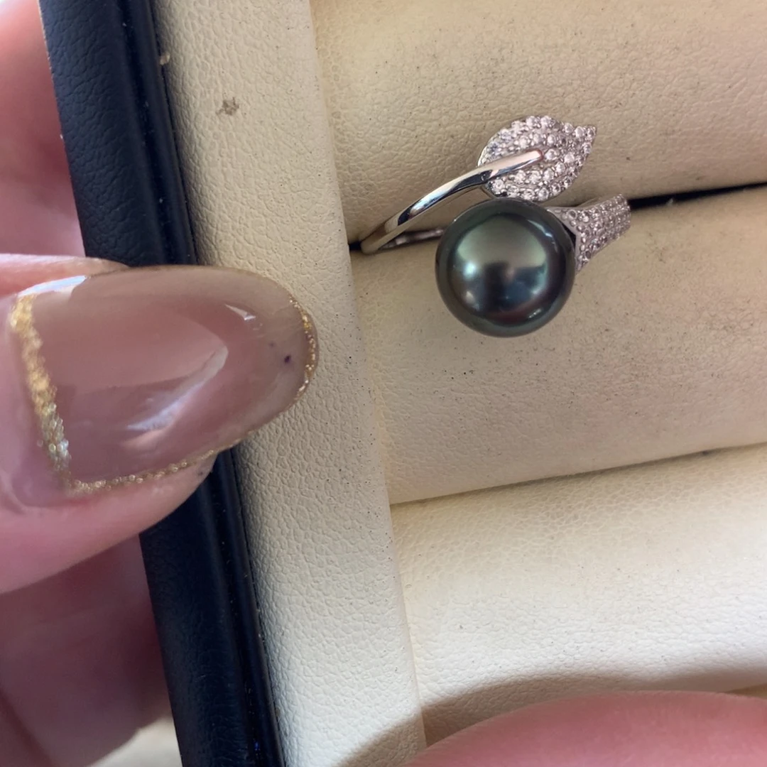 银S925镶嵌海水珍珠戒指