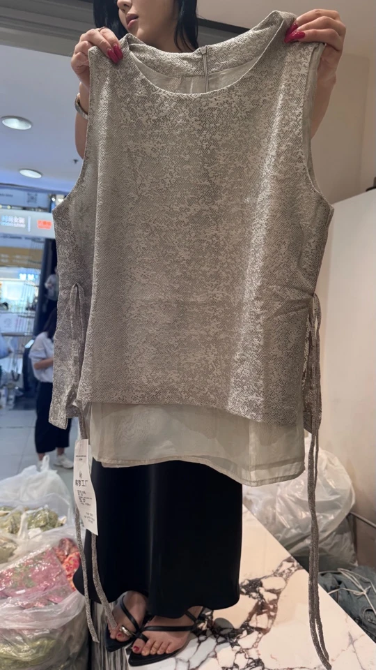 香香老板娘定制侧抽绳圆领上衣#807