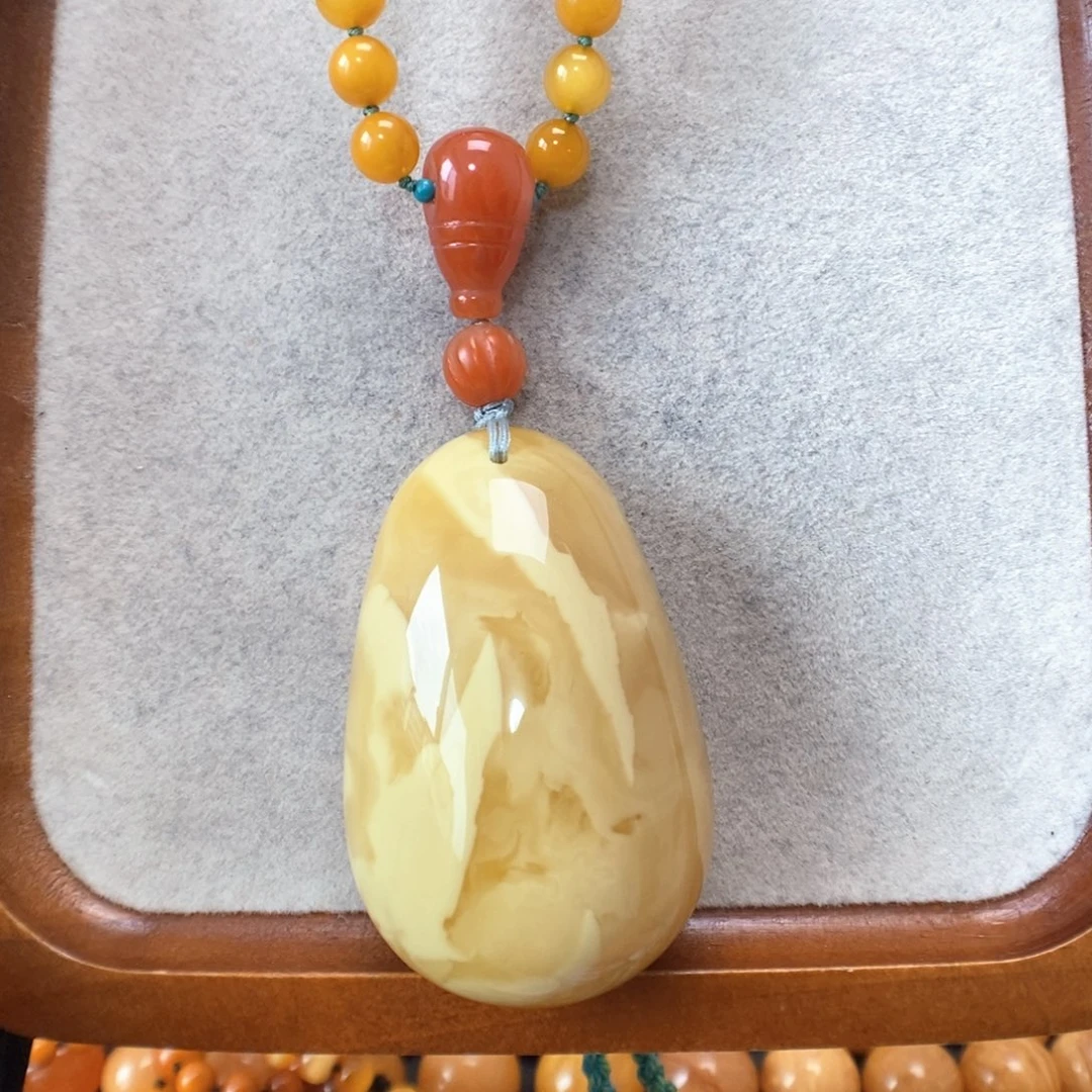 蜜蜡未镶嵌项链吊坠