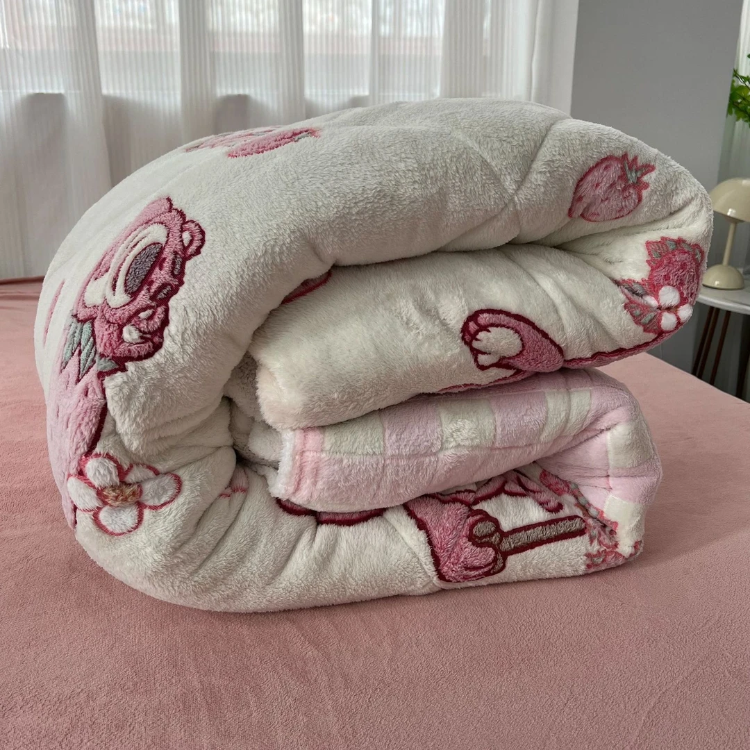 【卡通粉色熊】加厚加绒150*200冬被