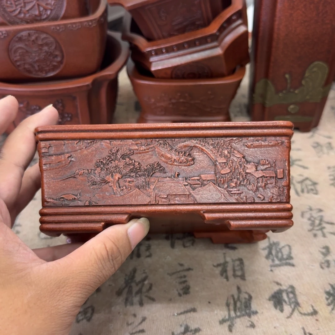 花盆紫砂14x10x4.8内经紫砂花盆