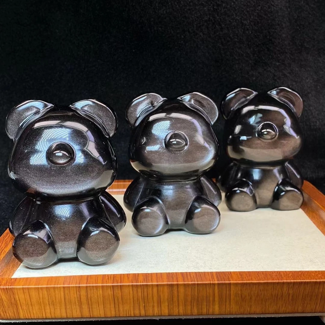 20 V98404-银曜石小熊摆件-多样性发一件-68×48×48mm（东哥）