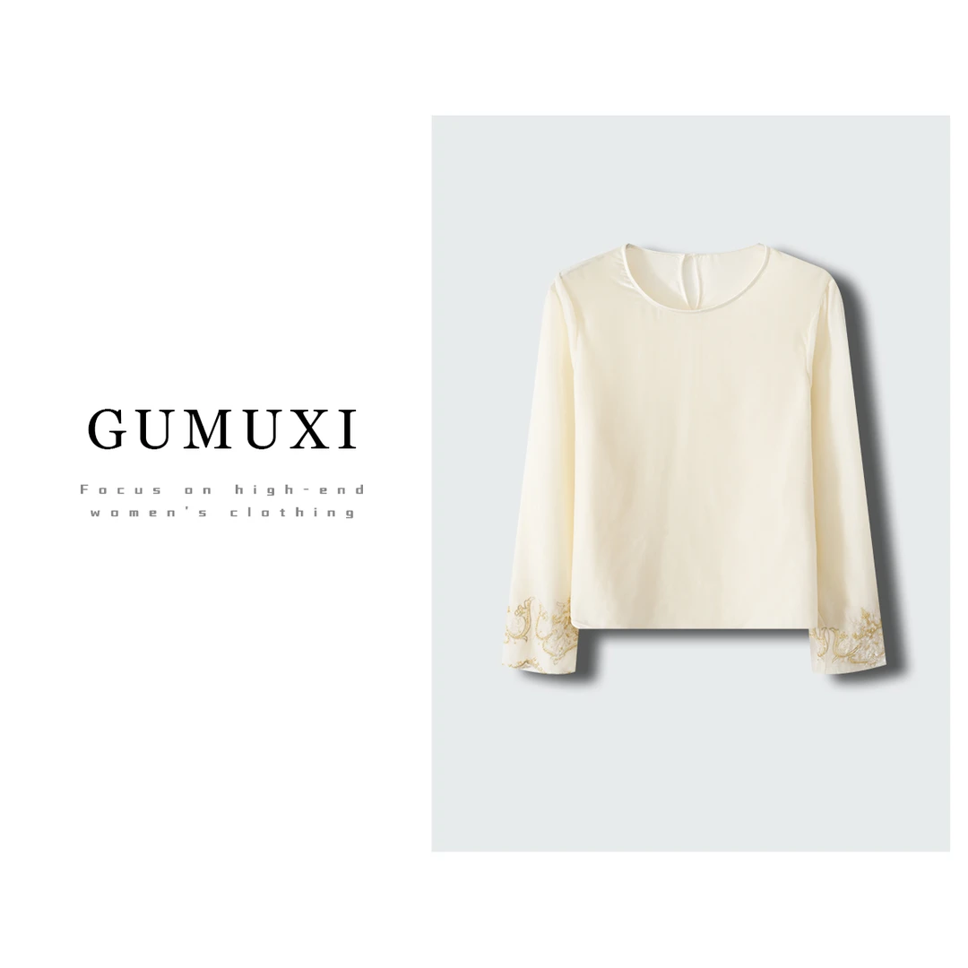 Gumuxi/古沐熙新中式人丝丝绒小衫A297-Y2849