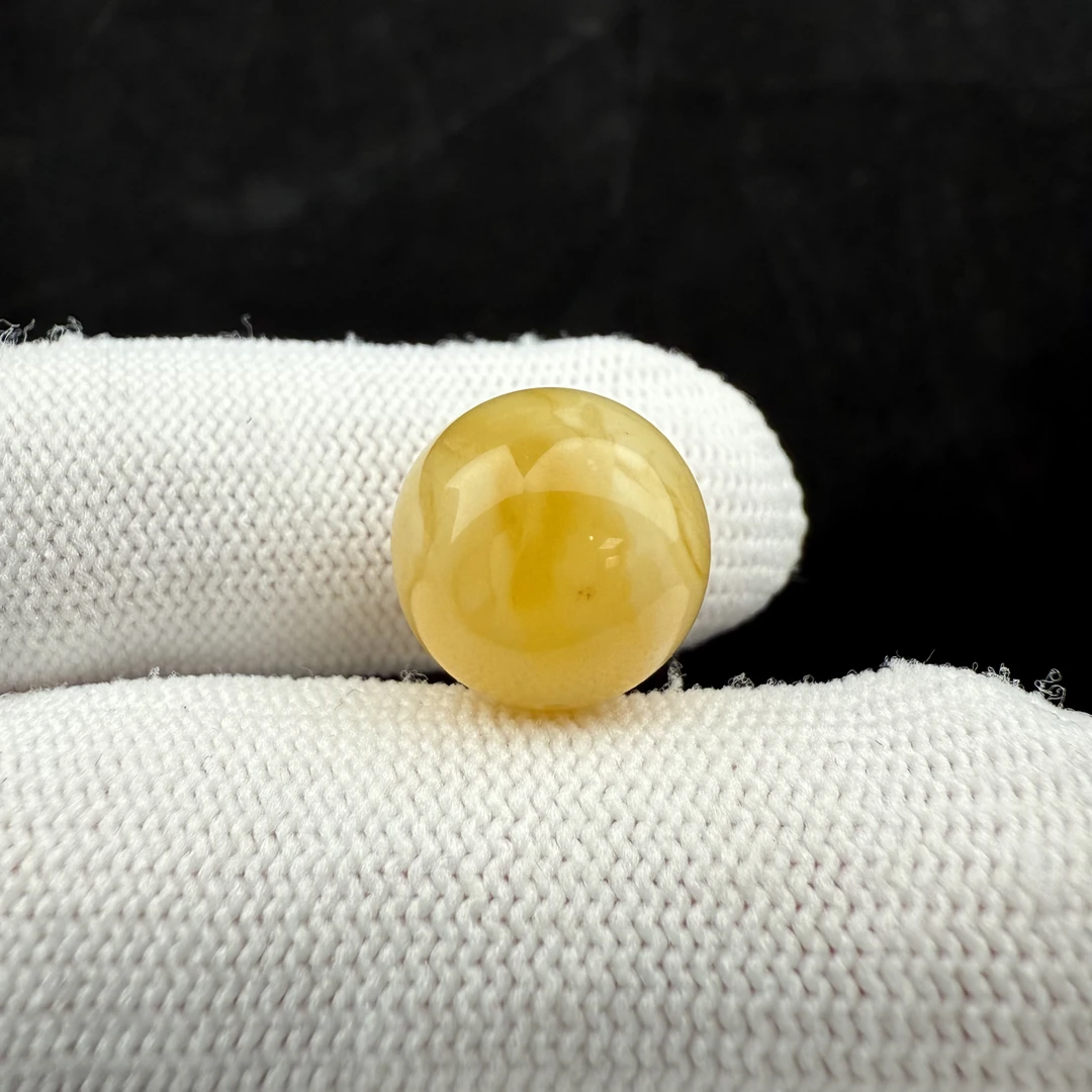 D3523天然蜜蜡 微瑕特价圆珠 13.5mm支持复检假一罚四