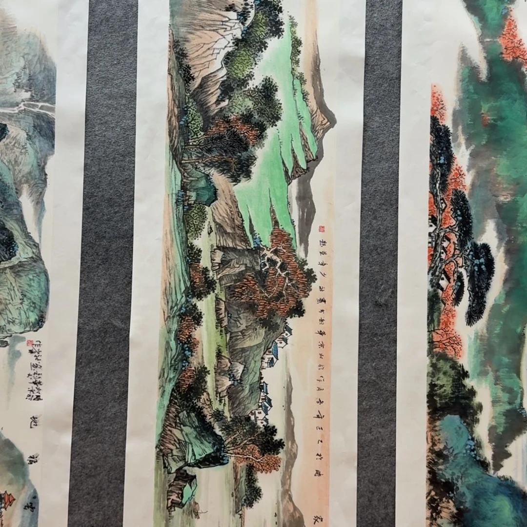 国画檀少章四尺对开作品