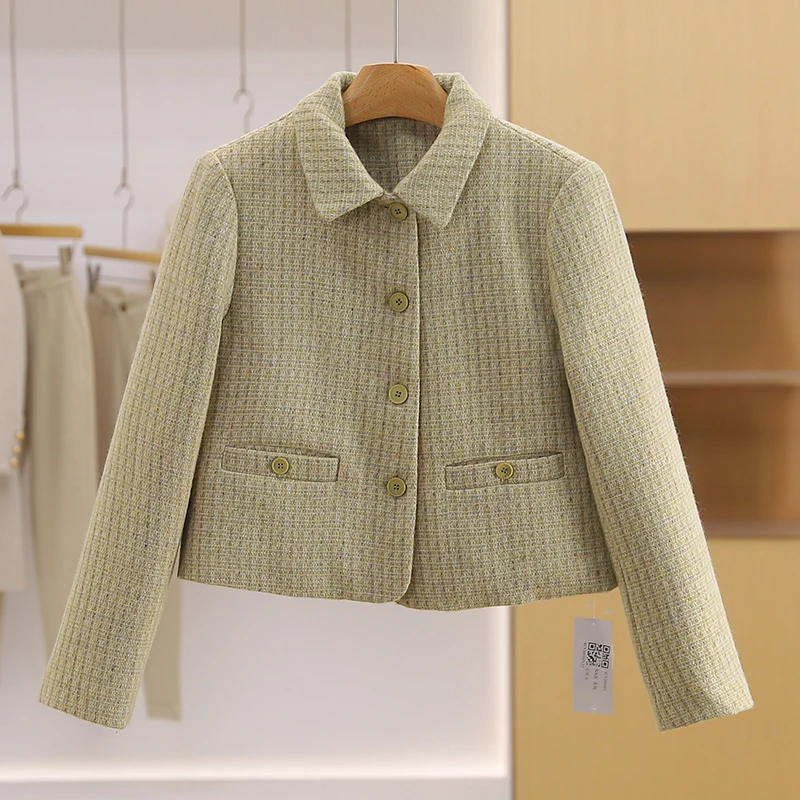 【伍莎-自营】小香风单排扣短款羽绒服#QZY38H001