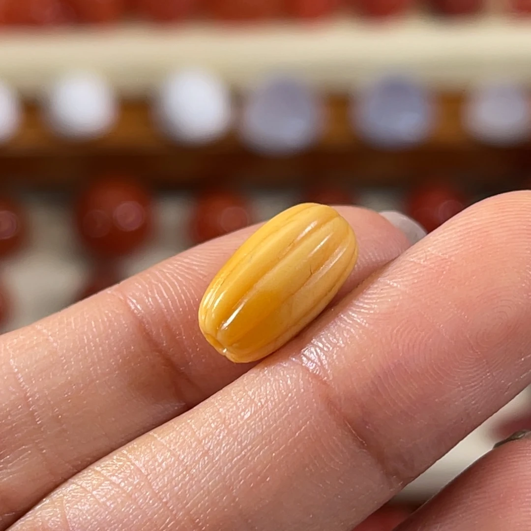 石英质玉（黄龙玉）未镶嵌瓜珠 8.2x2.5mm 不退换