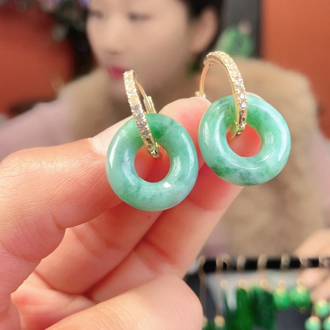 翡翠未镶嵌耳饰饰品