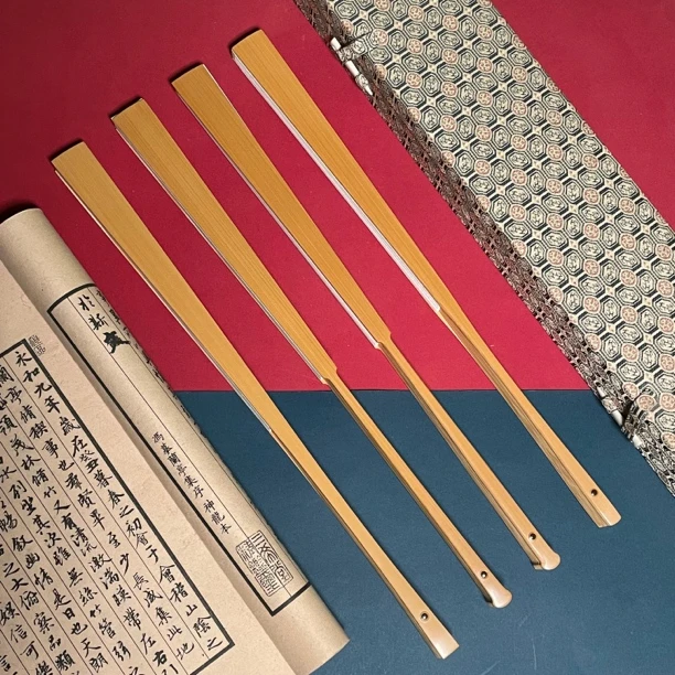 玉竹折扇玉竹单青折扇郑立刚老师制作