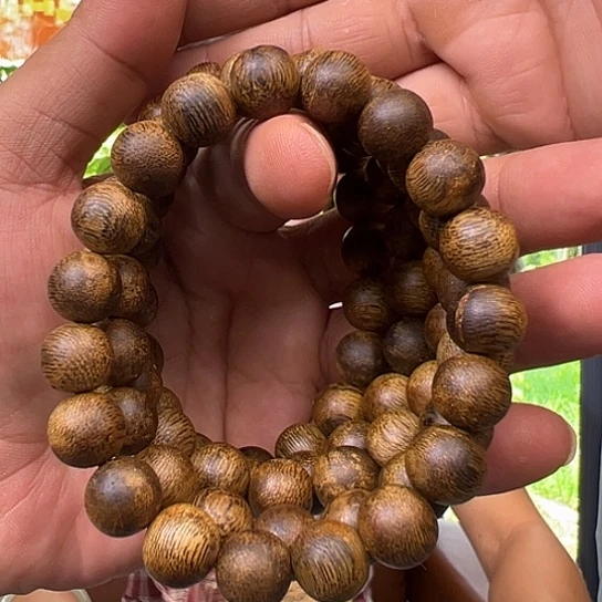 手串沉香白棋板头圆珠1.1多样性发货1条