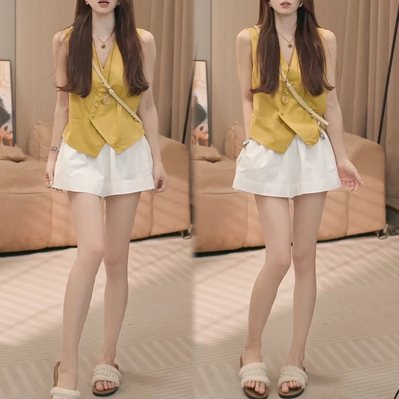 2025年新款夏季时尚百搭外穿设计感宽松清新两件套女高级小众