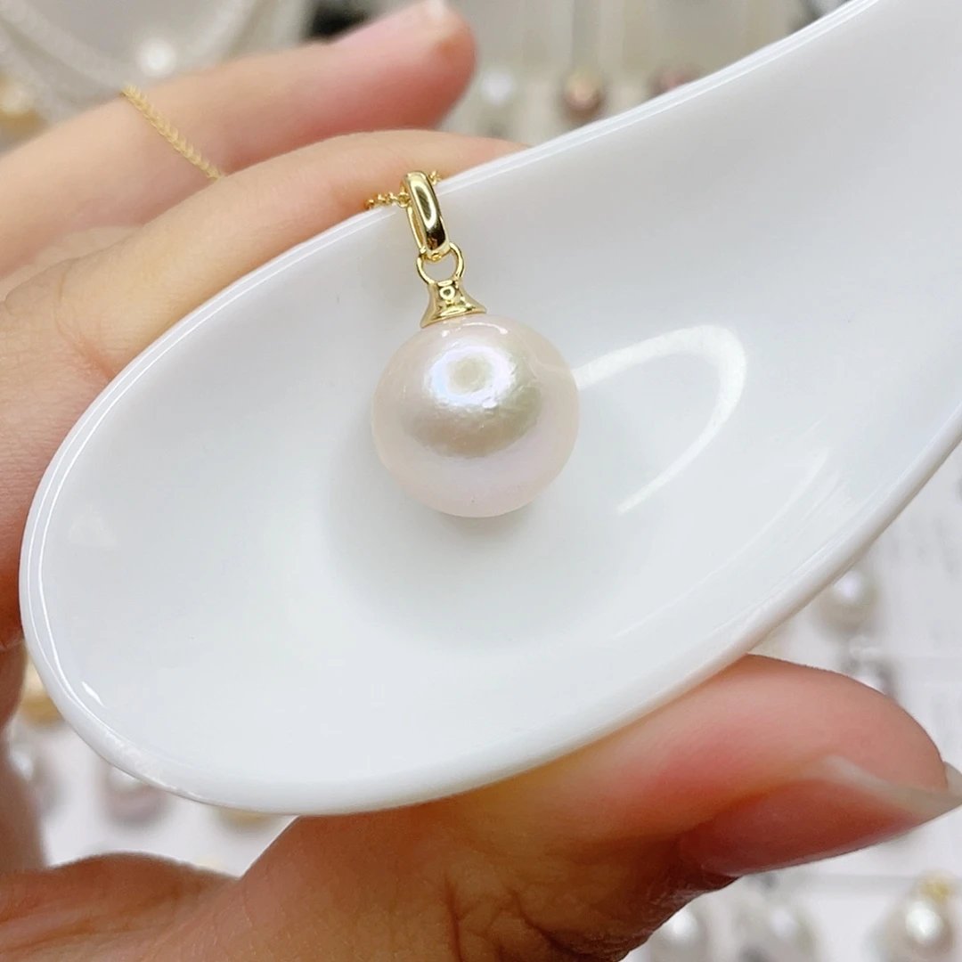 淡水珍珠银S925镶嵌吊坠(不含链)