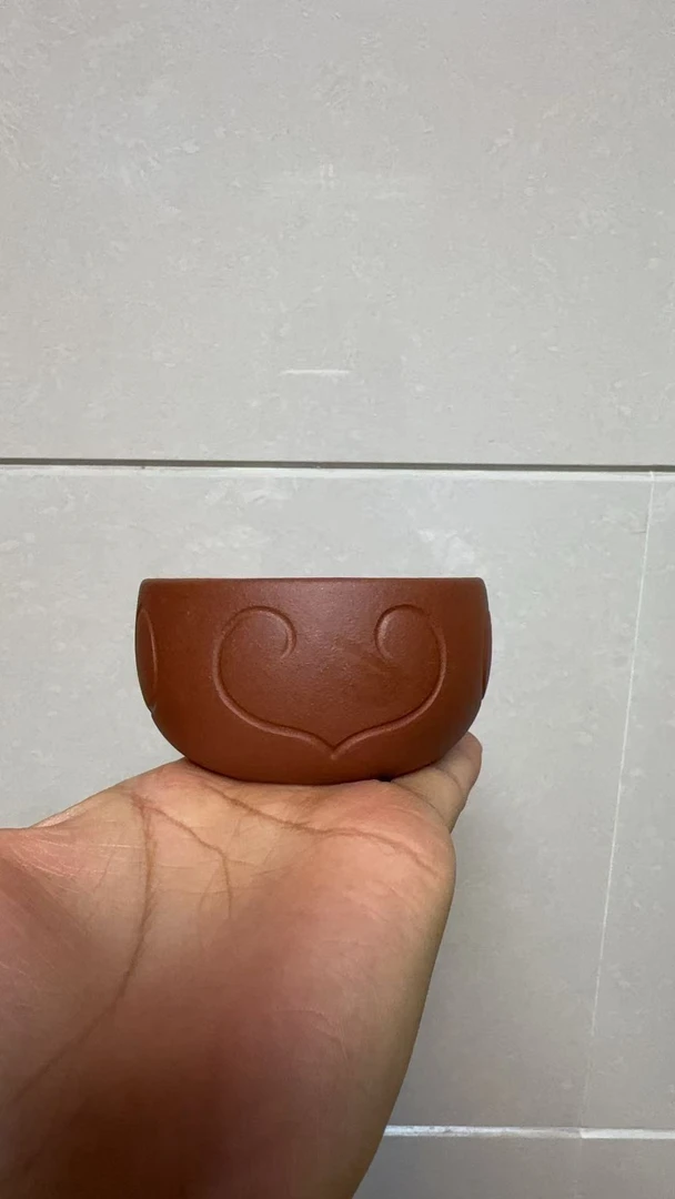 紫砂杯主人杯红降坡120cc