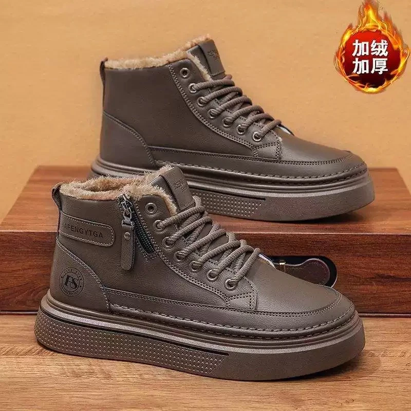 高帮防滑厚款休闲保暖圆头马丁靴鞋子加厚雪地靴 kexlik49