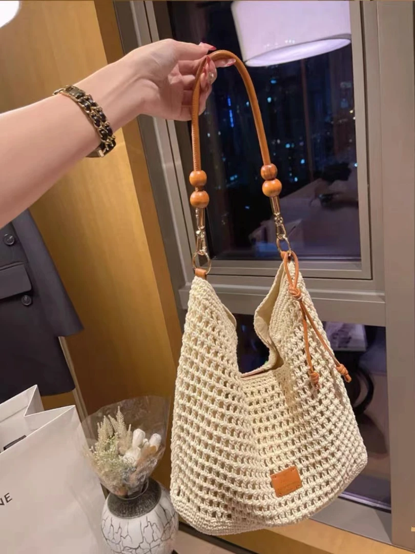 韩版腋下编织包2025夏季海边度假休闲草编包大容量简约百搭单肩包