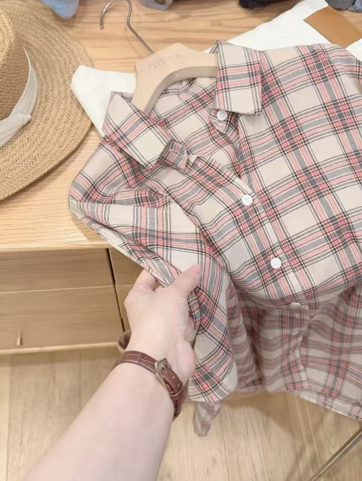 七言家巨好穿！港风复古polo领格子防晒衬衫