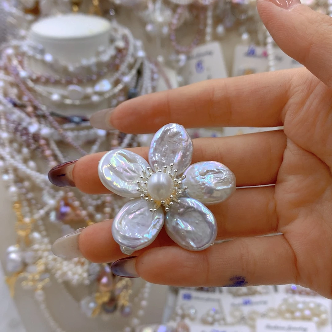 淡水珍珠耳饰合金