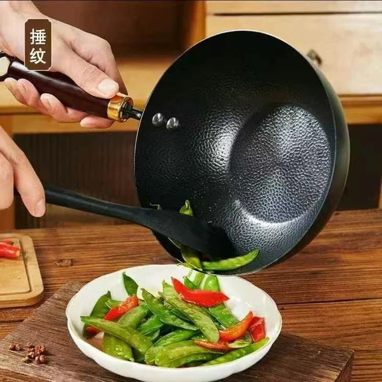 炒锅铁锅家用圆形不粘锅加厚耐高温炒菜锅宝宝辅食锅