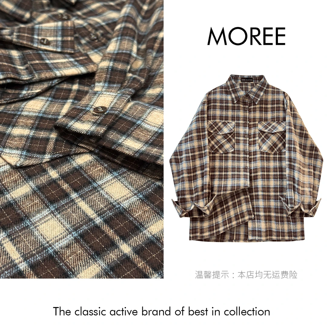 【MOREE】J'espere 格子大廓形衬衣-F8260