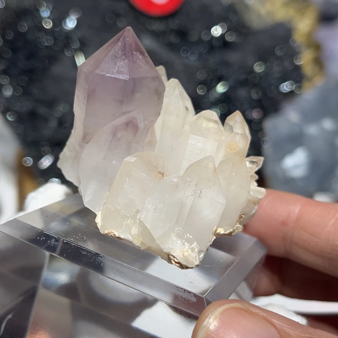 石材水晶花摆件标本