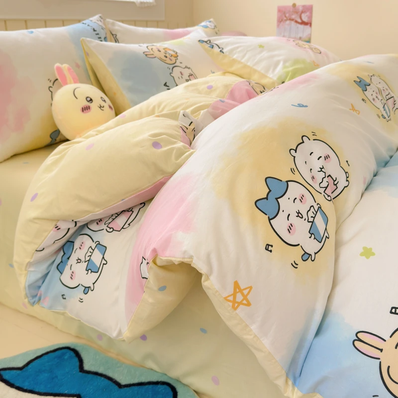 正品！纯棉四件套全棉100棉宿舍三件套小清新单双人床品套件吉伊卡