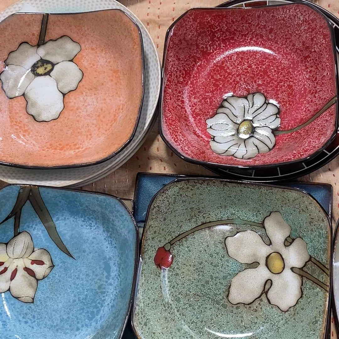 瓷片4个方盘微瑕不退不换