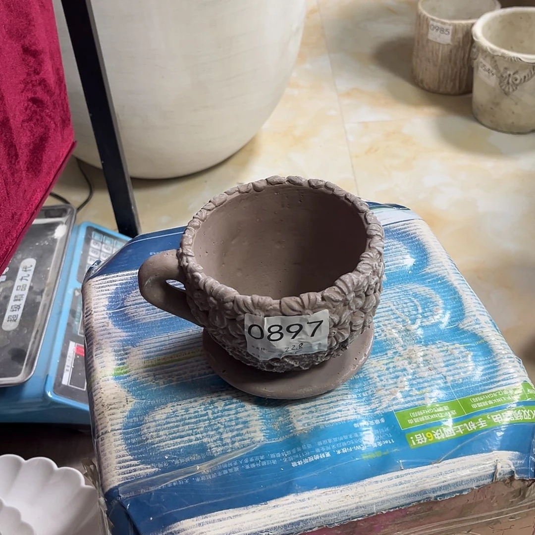 咖啡杯花盆复古做旧