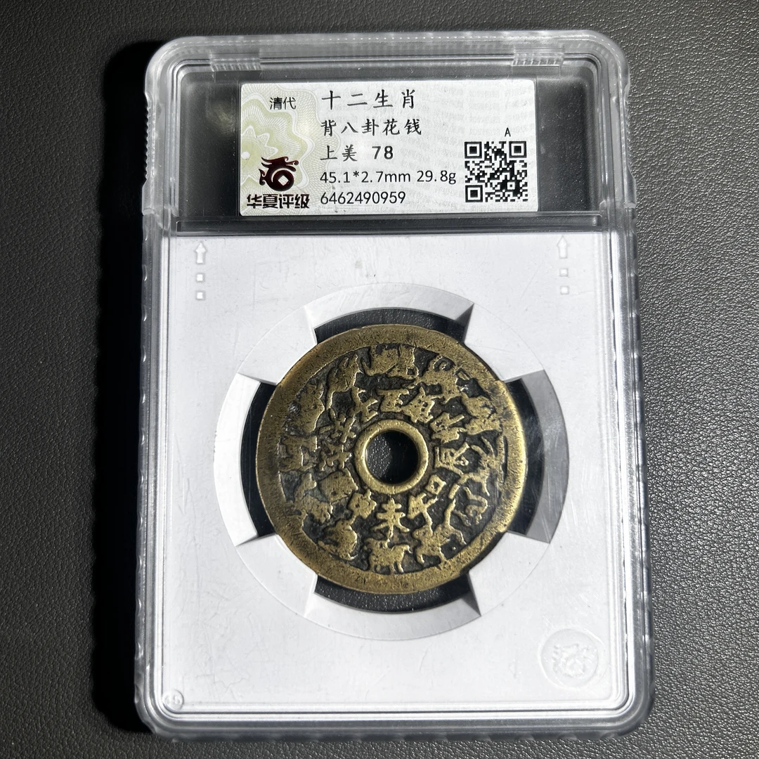 Lot 37   清代   十二生肖背八卦花钱