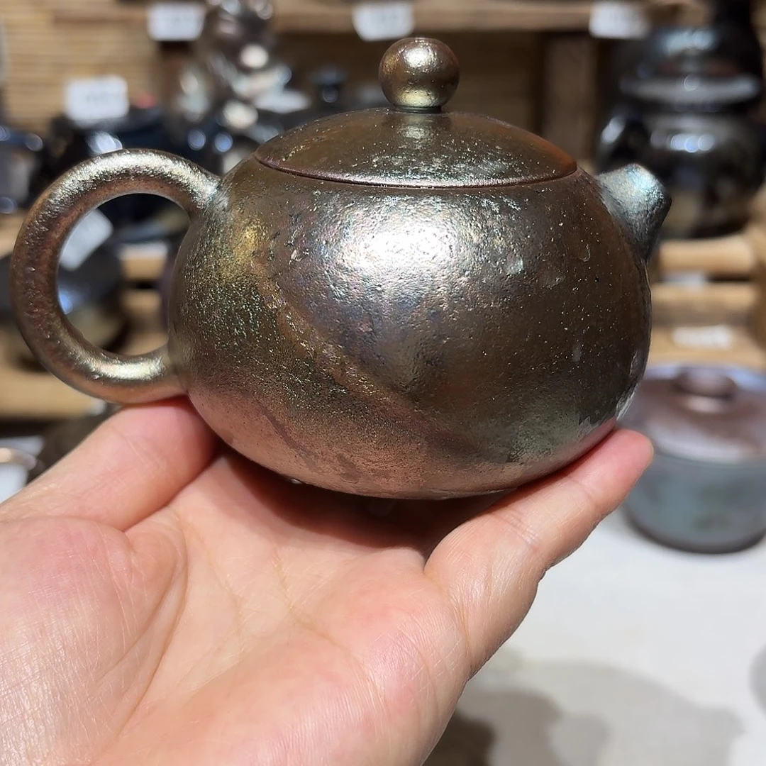 壶建水紫陶紫泥柴烧壶