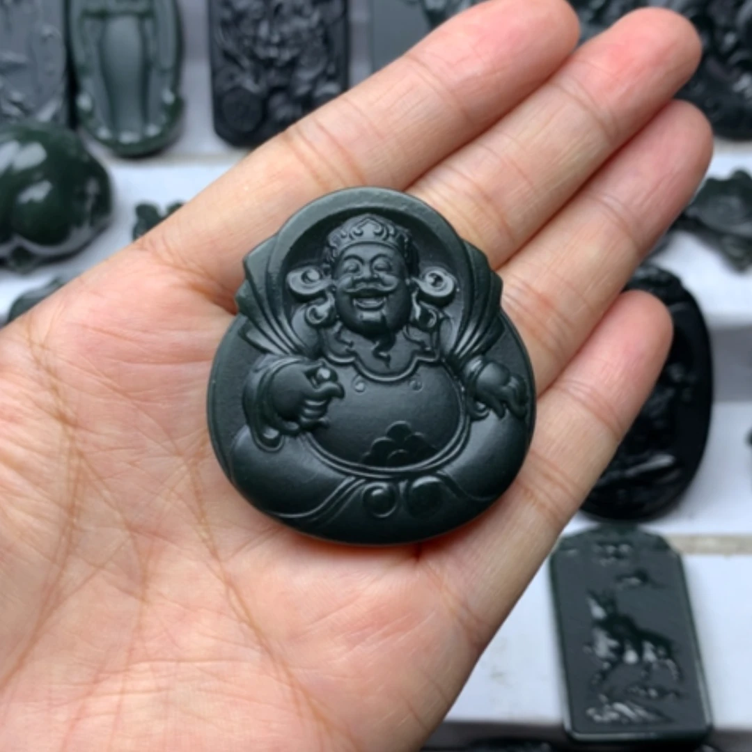 【闪购商品】颈饰未镶嵌和田玉千**力双面雕刻