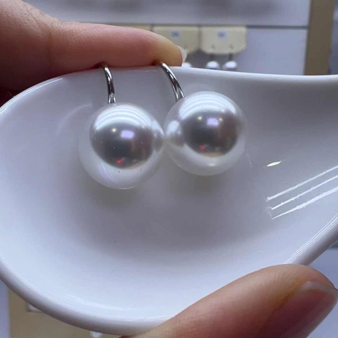 银S925镶嵌耳饰淡水珍珠