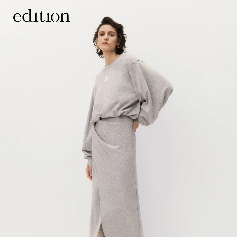 【达人专享】抗菌edition卫衣女灯笼袖截短纯棉上衣#EBC3SWST01