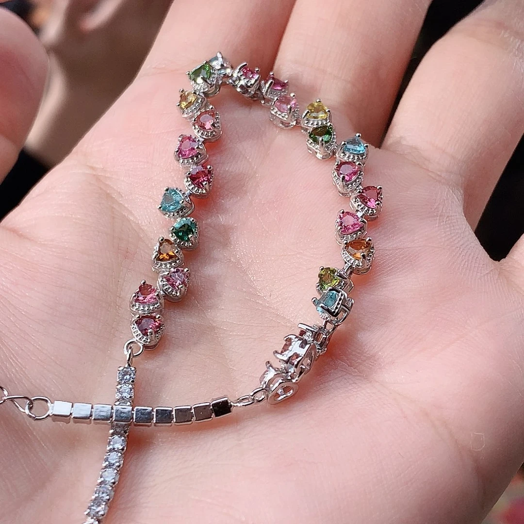 银S925镶嵌颈饰碧玺