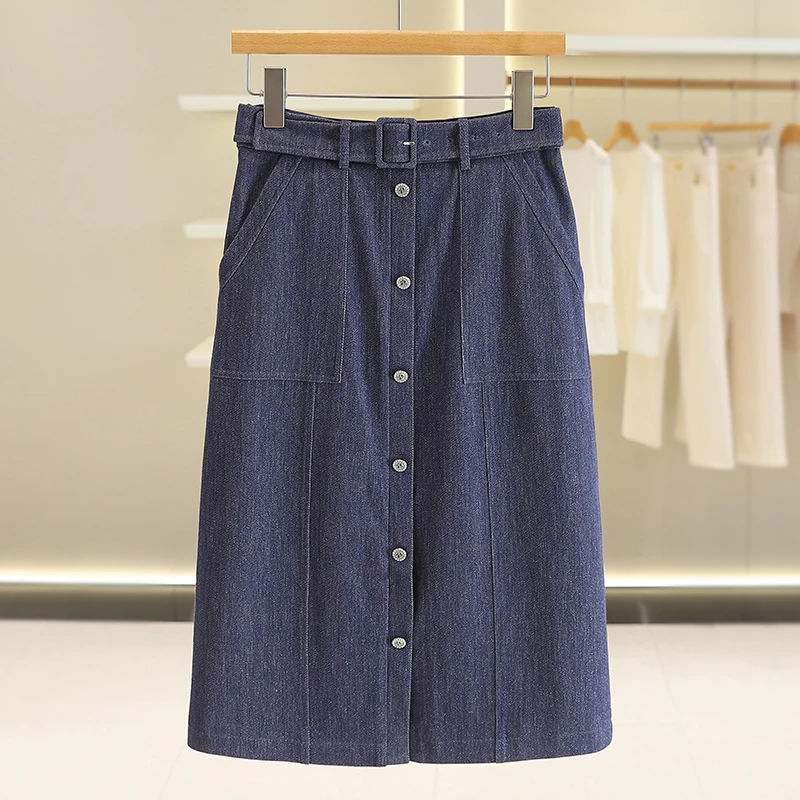 B1485-【25年珂家秋冬新款】高腰开叉半身裙#1ZKL57E025