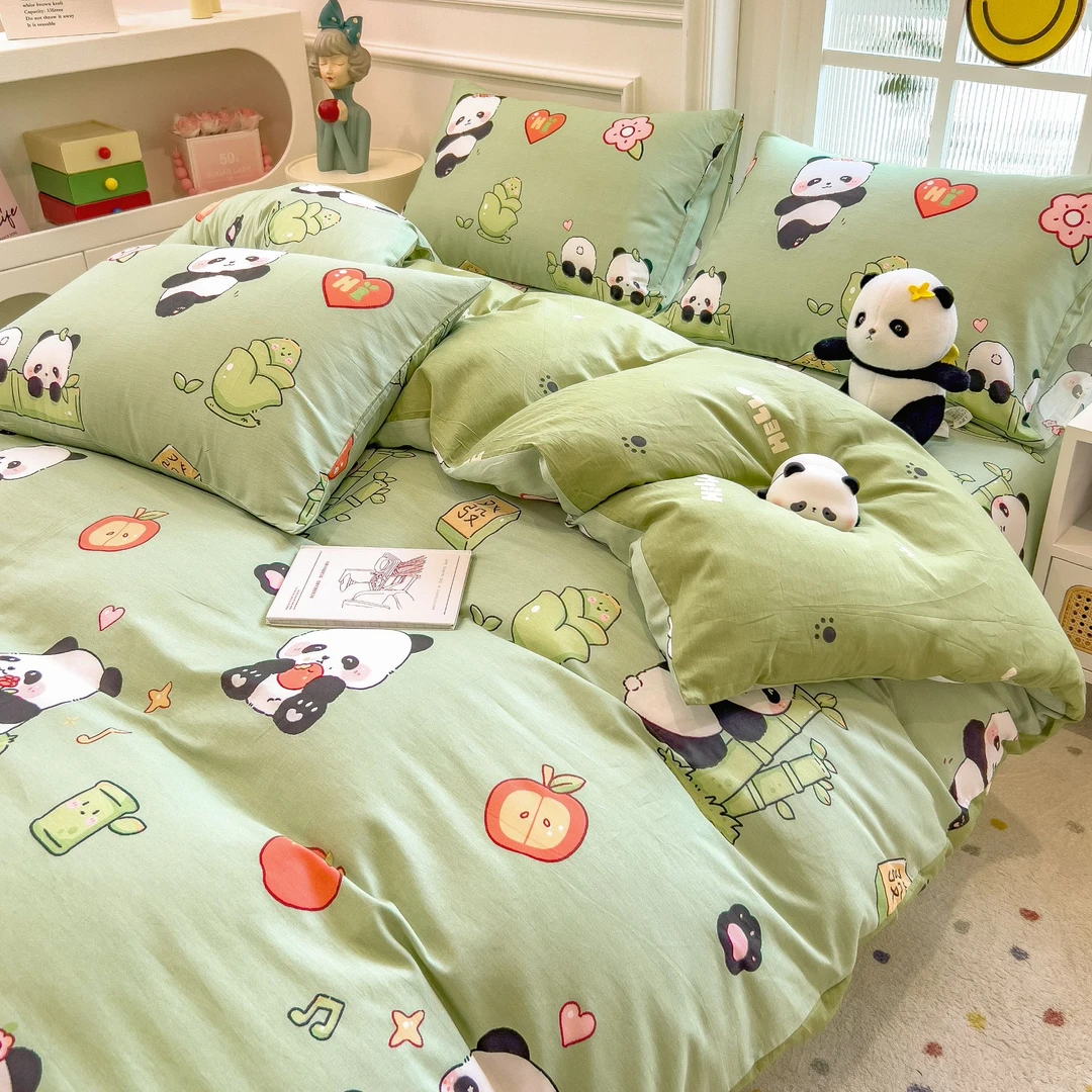 全棉卡通被套双人纯棉被罩单人宿舍清新可爱100%全棉四季通用亲肤