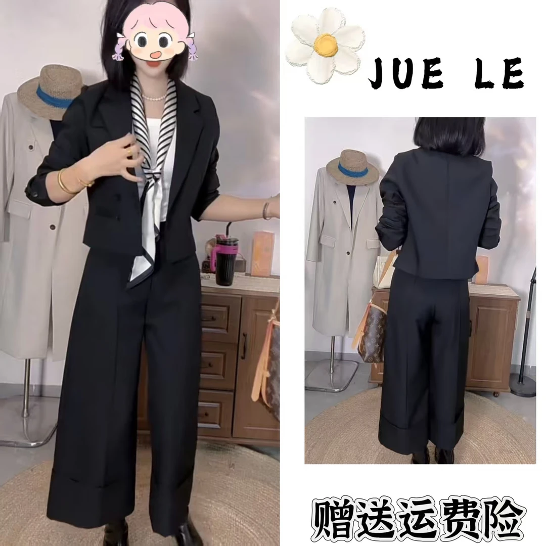 2025秋季新款时尚显瘦气质女士网红洋气两件套百搭款D22041