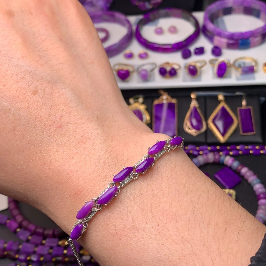 银S925镶嵌苏纪石（舒俱来）手链