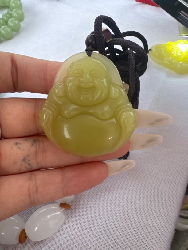 高端精品鸡油黄双面佛工挂件