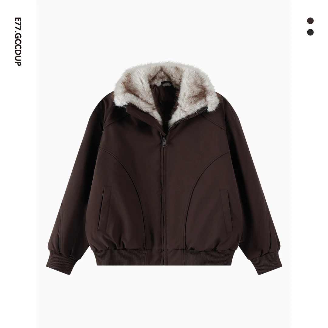 E77.GCCDUP秋冬款立领夹克座山雕加绒加厚90白鸭绒羽绒服88011