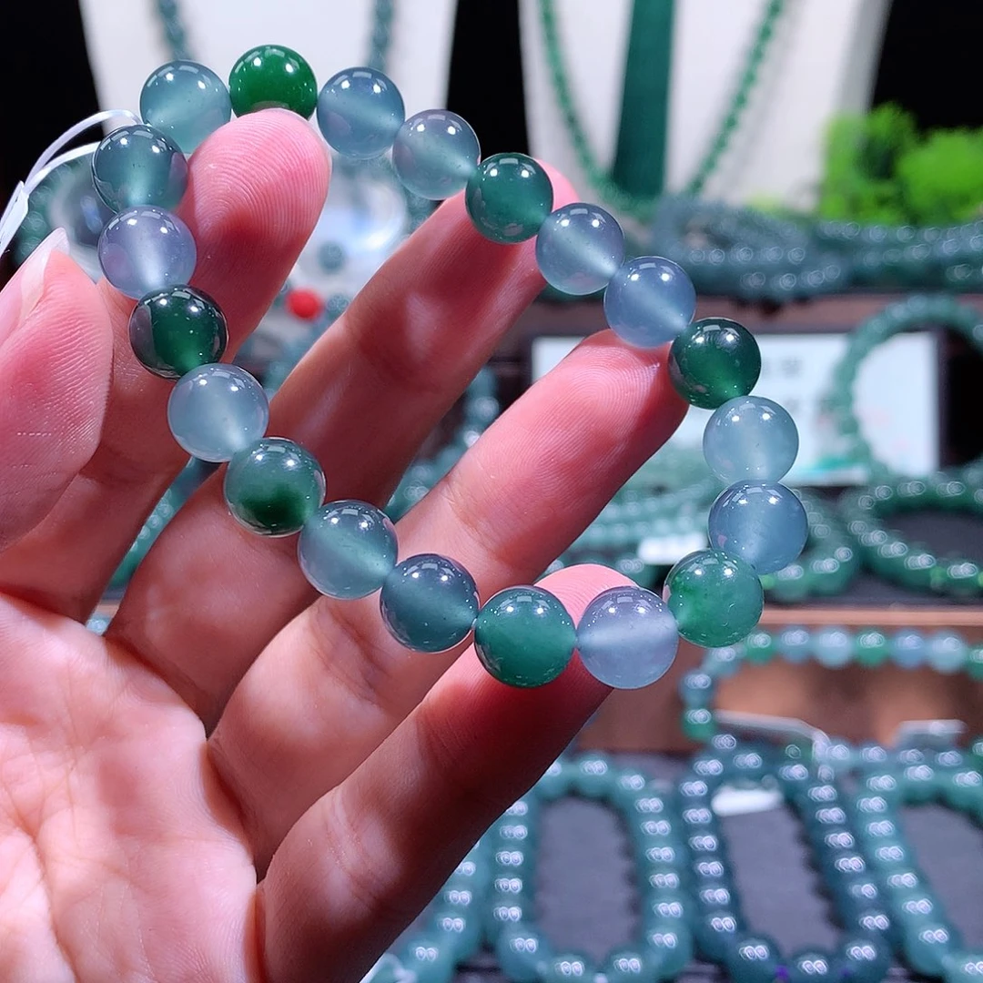 翡翠未镶嵌手链天然a货翡翠手串9.8