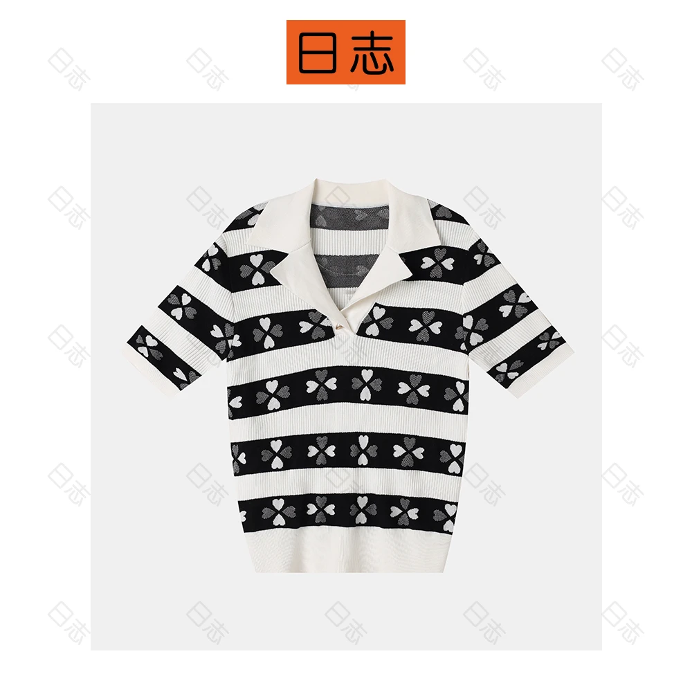 PIPO【现】【含绵羊毛+桑蚕丝】夏季气质轻奢优雅时尚针织衫DDS2Z822