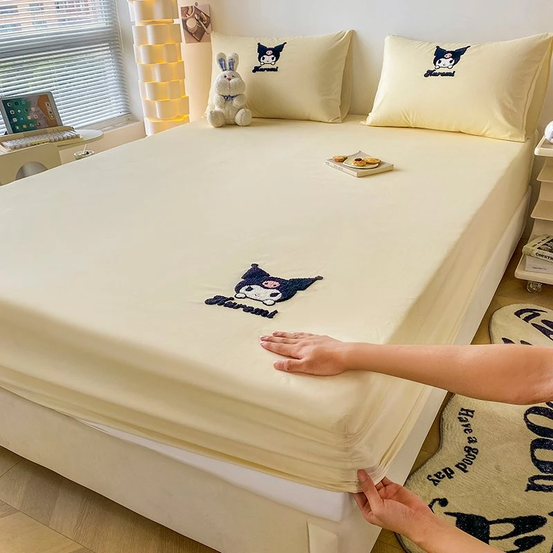 POCKET PIG/布袋猪【库洛米杏仁白】全棉毛巾绣单床笠