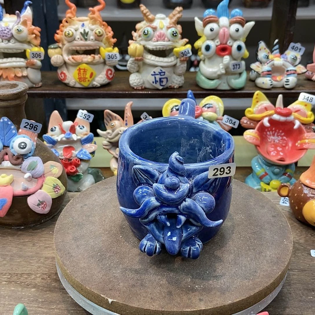 摆件?*直播间手工抽象陶瓷摆件293