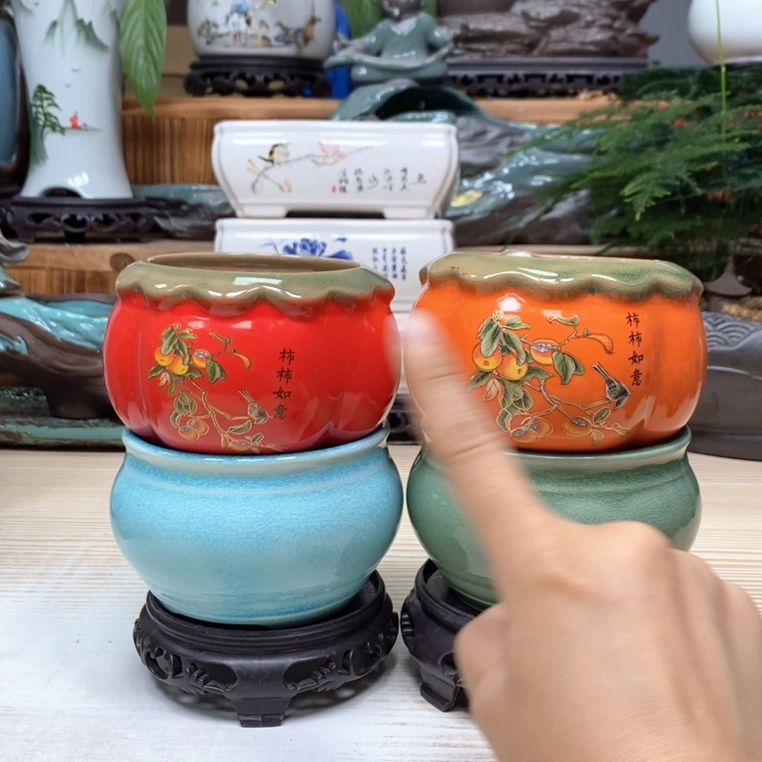 紫砂花盆陶瓷艺术花盆陶瓷