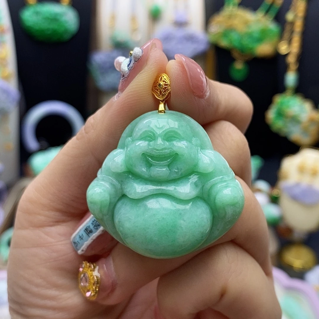 翡翠颈饰18K金镶嵌天然