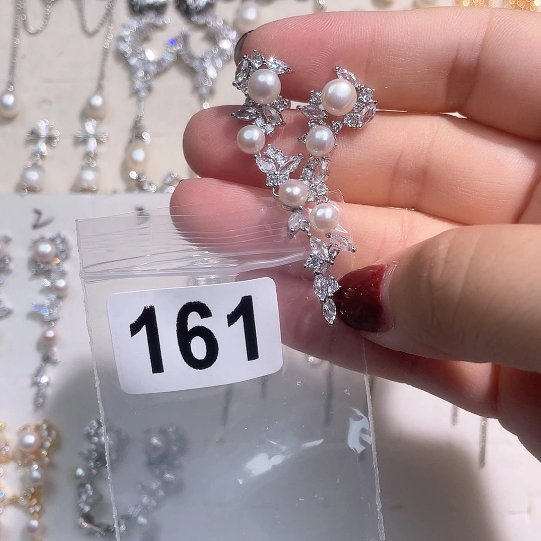 合金淡水珍珠耳饰