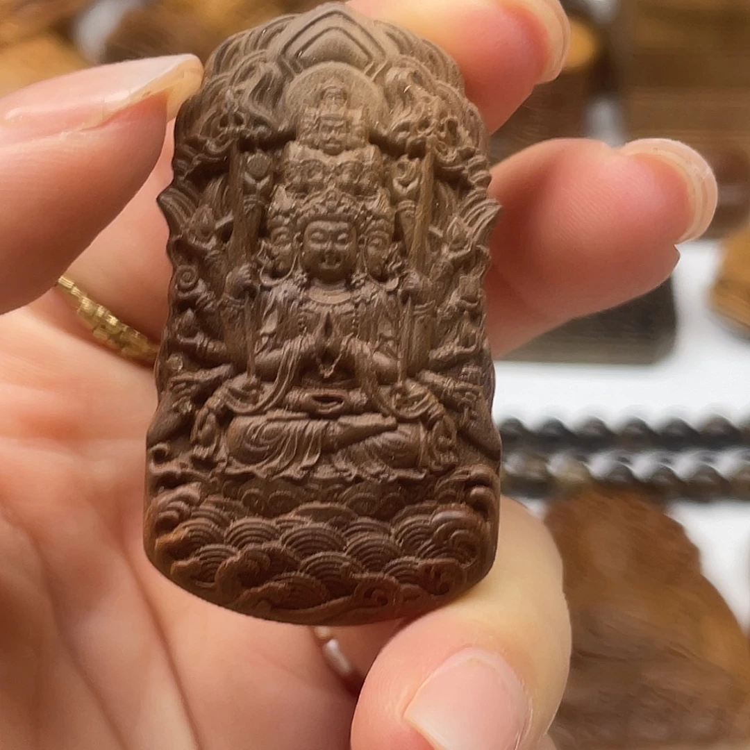 无事牌檀香木瑕疵千手观音