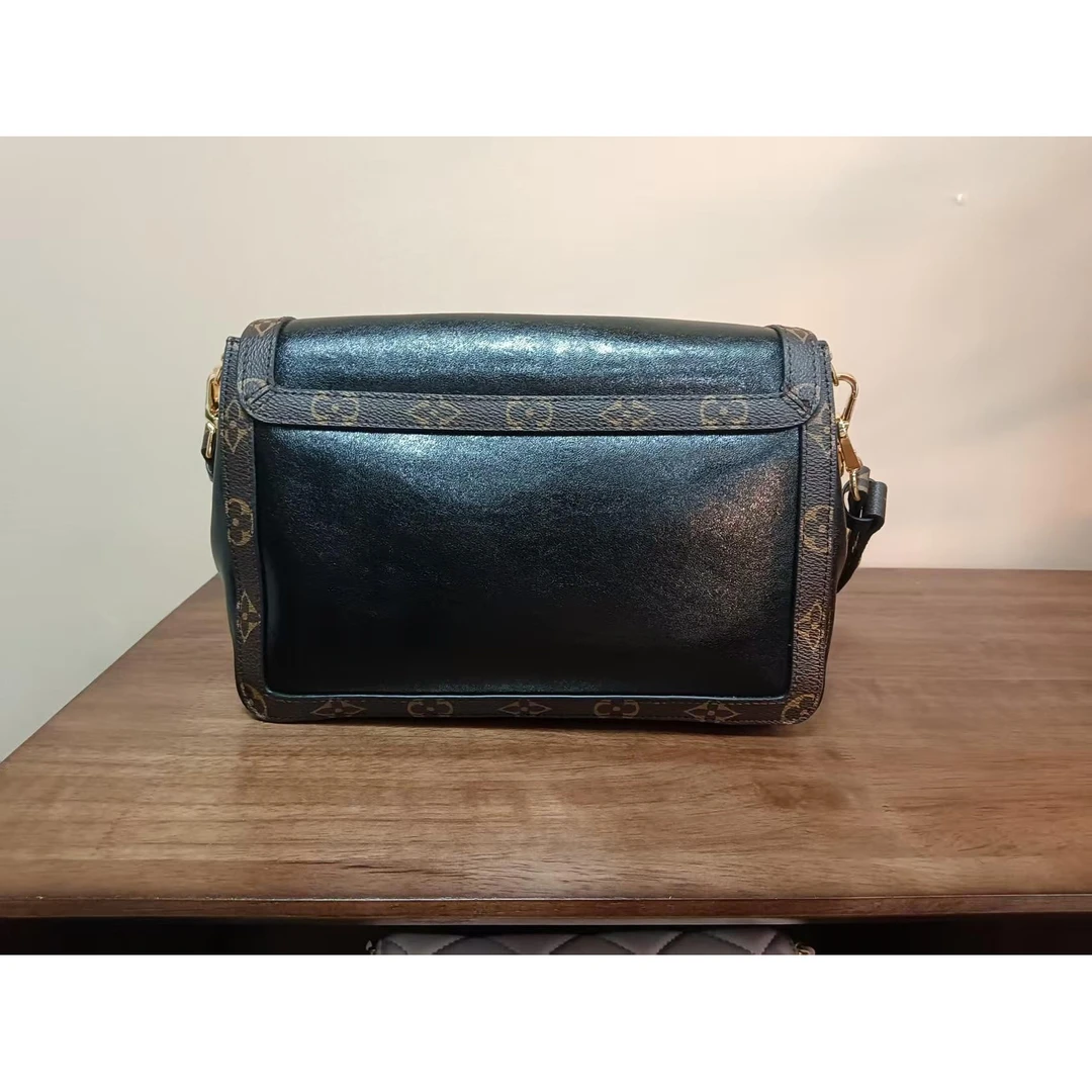 TOLEX2025新款手工时尚百女包黑金扣达泥黑色25cm